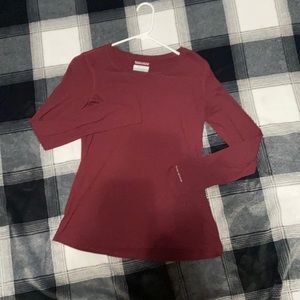 Burgundy Omni-wick Columbia long sleeve shirt